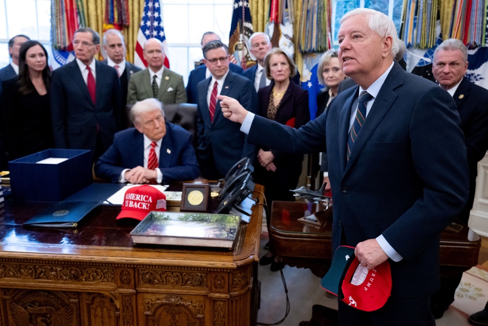 Lindsey Graham is one of the biggest backers of military force and regime change efforts against Iran on the Hill (AFP/Getty)