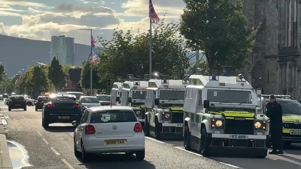 Police had extra officers and van out on the street (Sam Kiley)