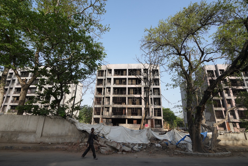 The buildings damaged in the June 12 plane crash in Ahmedabad (Ajit Solanki/AP) (AP)