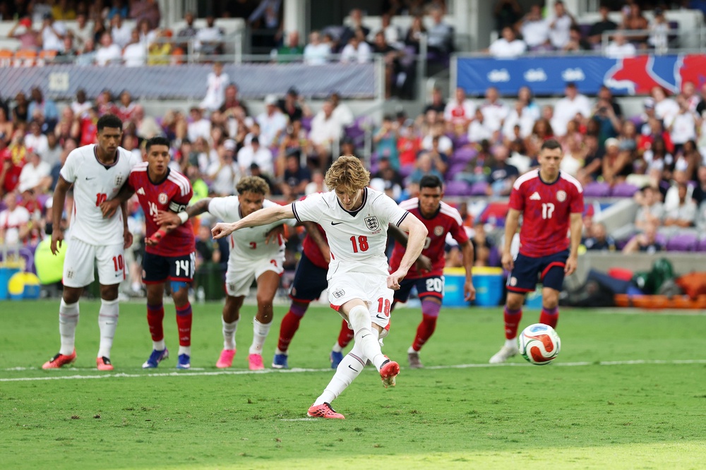 Anthony Gordon of England scores his team's second goal (Getty)