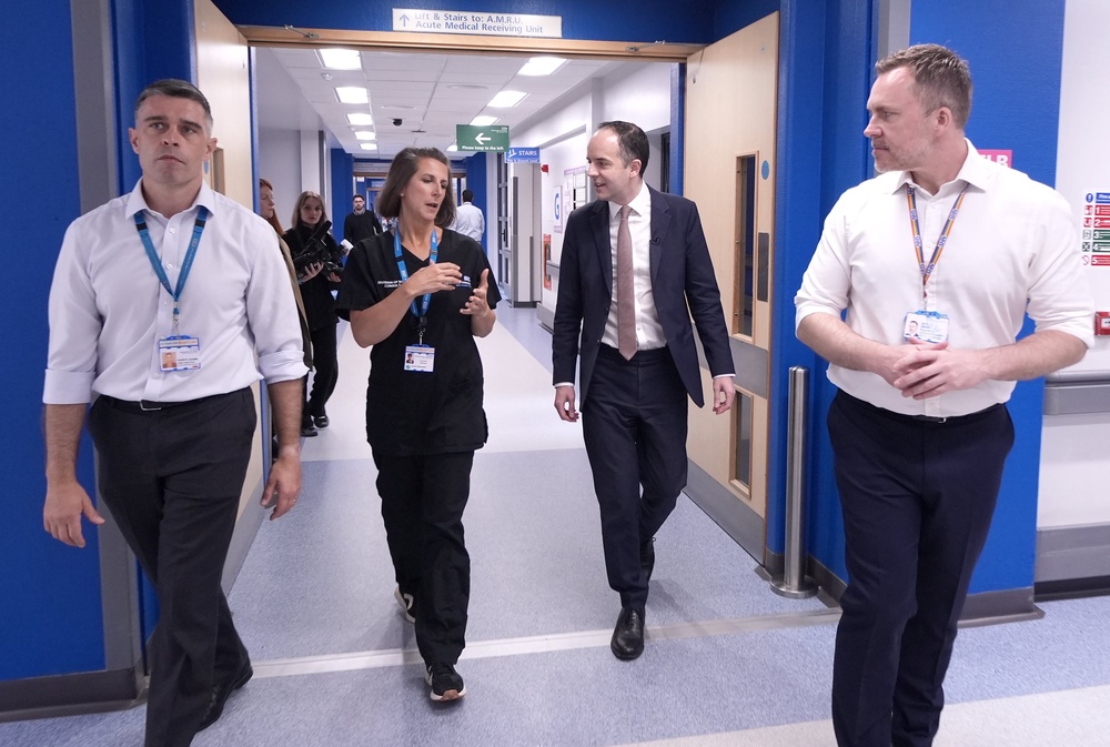 Health Secretary James Murray, centre right, said corridor care was ‘unacceptable, undignified and has no place in our NHS’ (Peter Byrne/PA) (PA Wire)