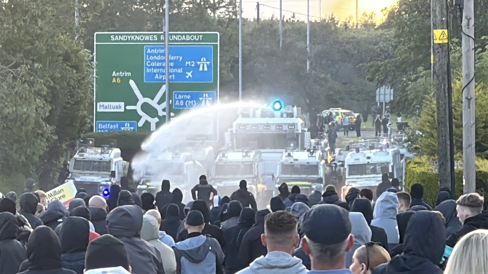 Police used water cannons during the disorder (PA) (PA Wire)