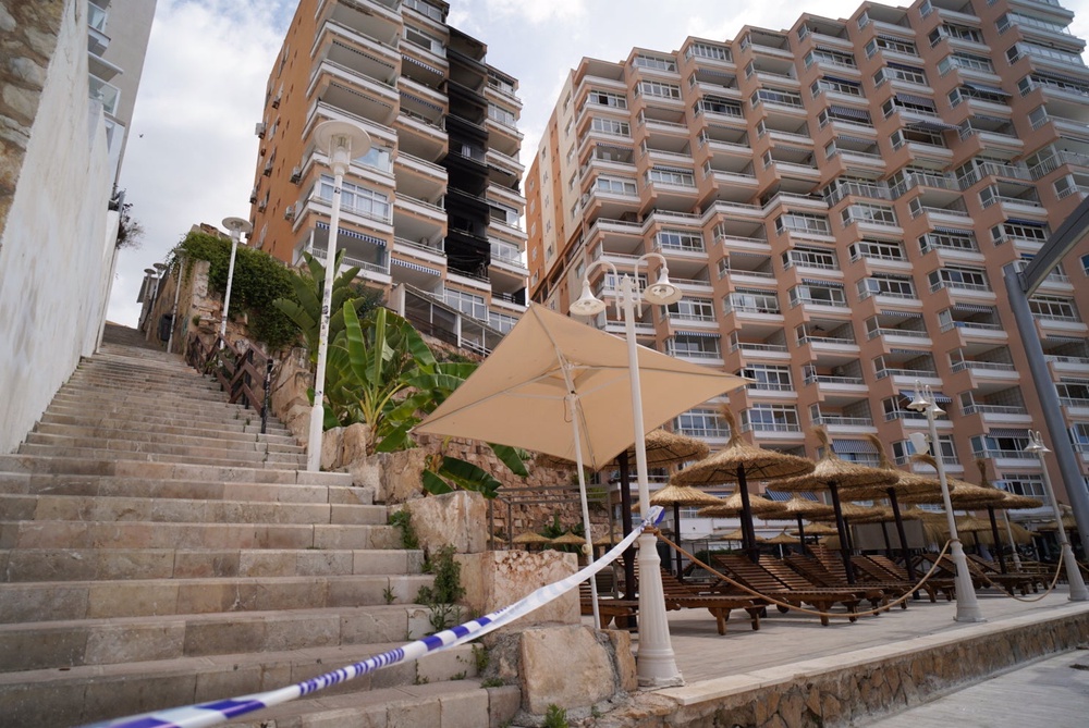 A view of a burnt-out apartment following a fire in the resort town of Magaluf, a tourist area on the Spanish island of Mallorca (Javier Fernández/Europa Press v)