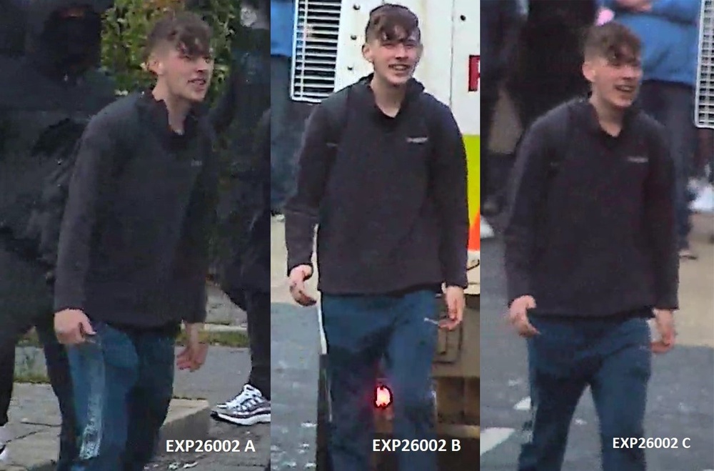 A man the PSNI would like to identify disorder (PSNI) (PSNI)
