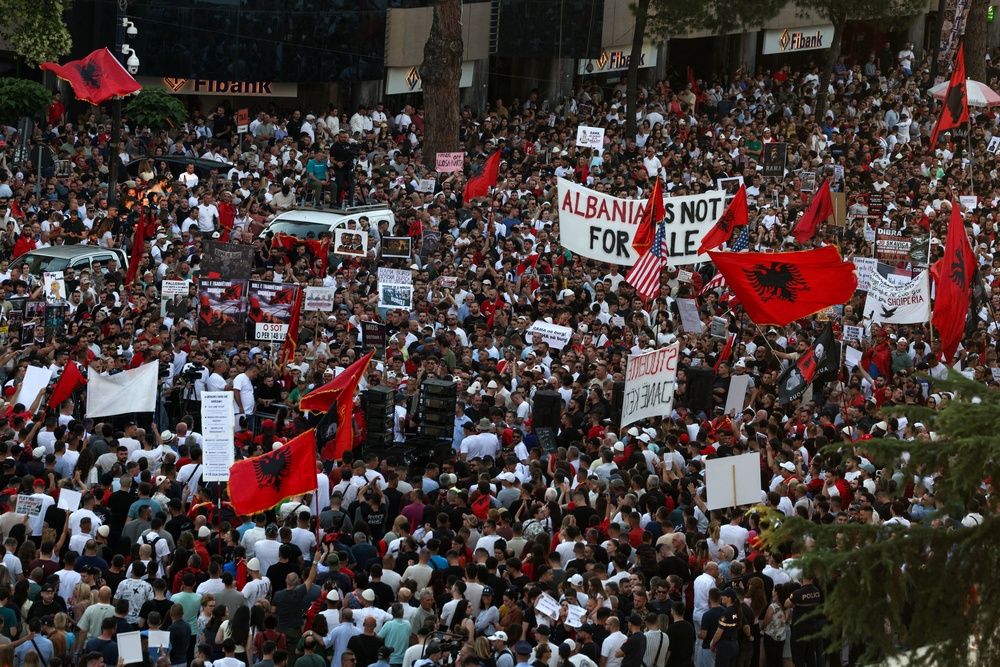 Thousands of protesters took to the streets on Wednesday (Reuters)