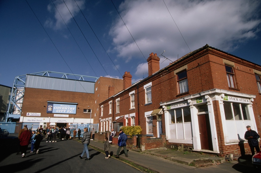 Coventry City's former home - Highfield Road - with the surrounding Hillfields neighbourhood built around it (Hulton Archive)