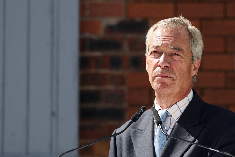 Nigel Farage has been accused of sinking to a ‘new low’ (Reuters)