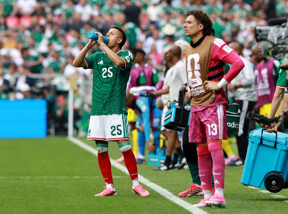 Adverts were shown on Fox during the hydration breaks in Mexico’s match against South Africa (Reuters)