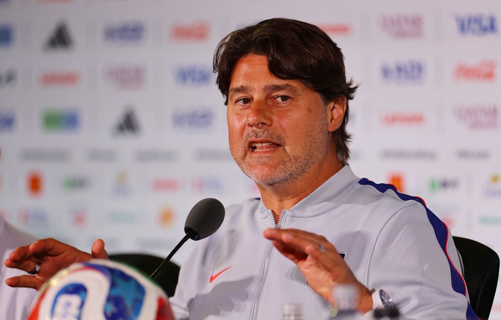 Mauricio Pochettino during the press conference (Reuters)