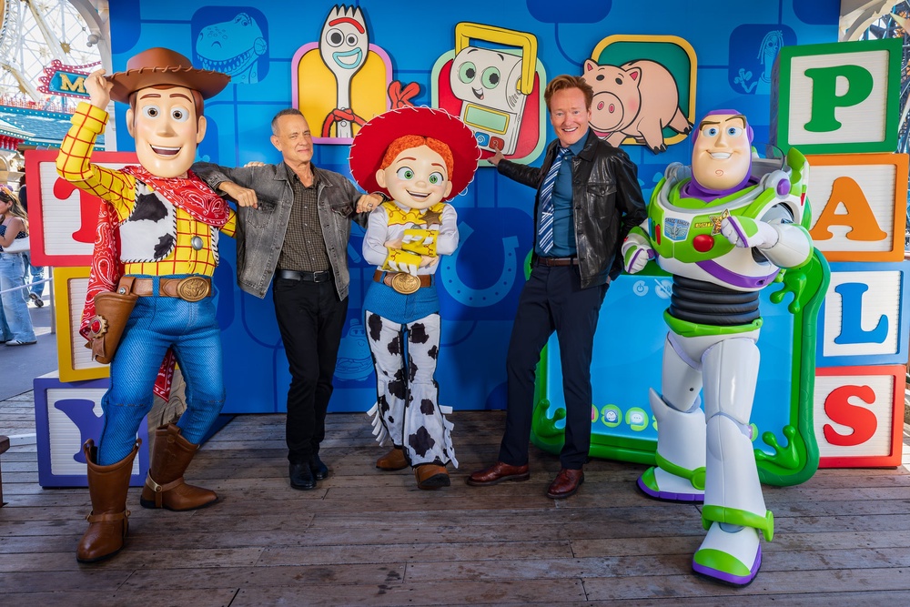 Tom Hanks says advances in artificial intelligence could allow studios to recreate his voice in future Toy Story sequels without his active participation (Getty)