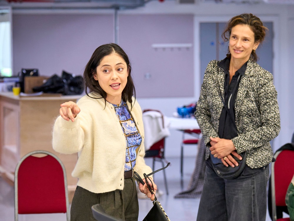 Rosa Salazar and Indira Varma in rehearsals for ‘Glengarry Glen Ross’ at the Old Vic (Manuel Harlan)