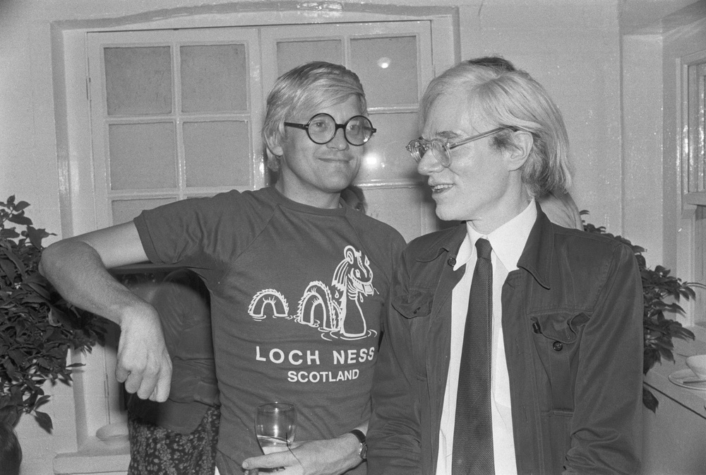 David Hockney with Andy Warhol in 1976 (Getty)