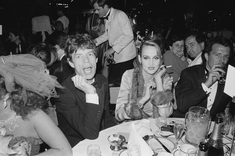 Hall with ex-partner Mick Jagger in the Eighties (Getty Images)