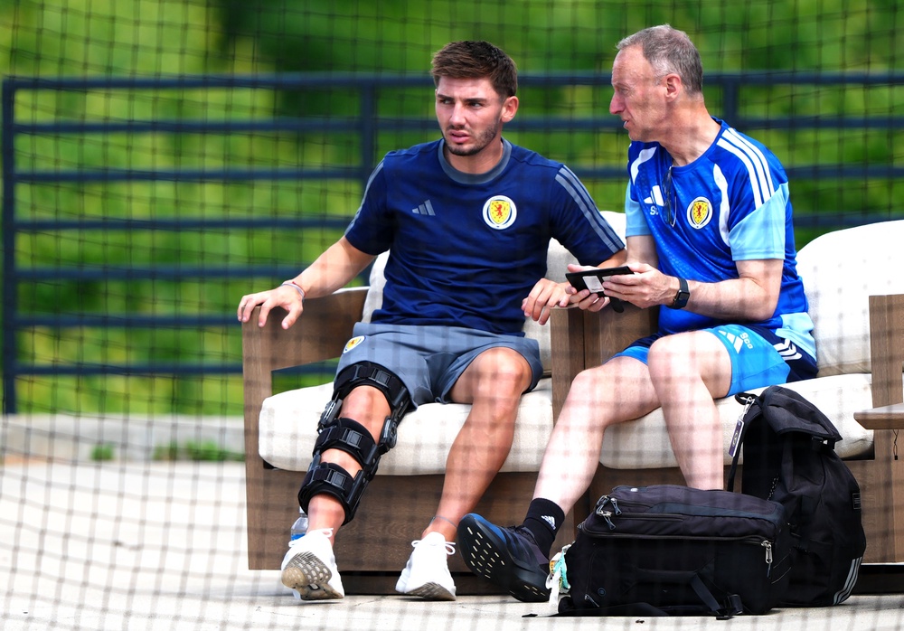 Billy Gilmour suffered a knee injury in Scotland’s warm-up game against Curacao (PA)
