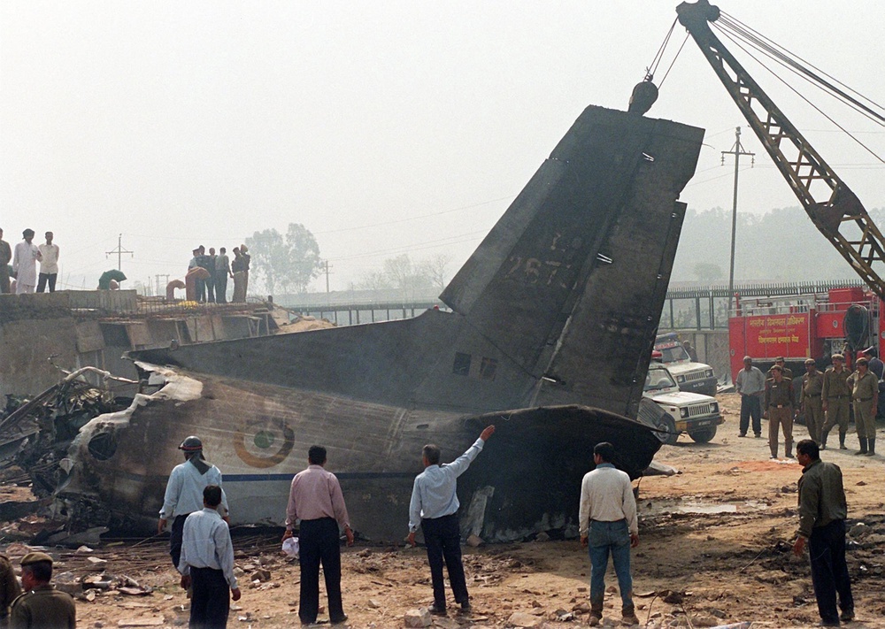 File. At least 21 people, most of them Indian air force personnel, died when an AN-32 transport plane crashed near the airport killing everyone aboard and injuring various on the ground (AFP/Getty)