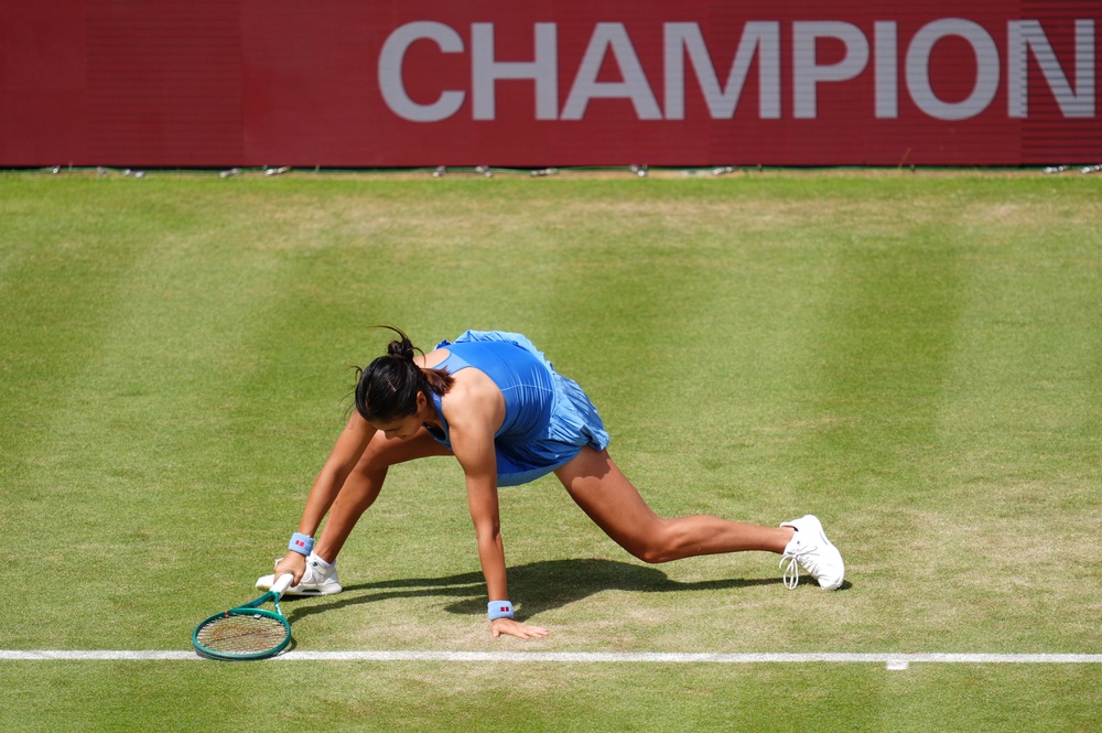 She slipped awkwardly at 3-1 up but shrugged off the injury following a medical timeout (PA)