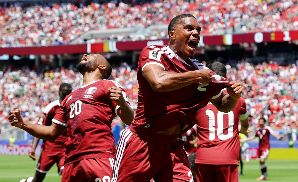 Qatar snatched a last-gasp equaliser to earn their first ever World Cup point (Reuters)