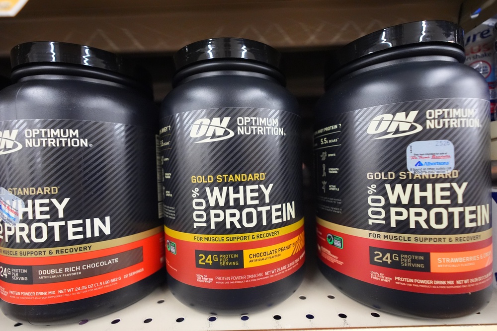 Whey protein sits for sale at a grocery store, Wednesday, June 10, 2026, in Dallas. (AP Photo/LM Otero) (Copyright 2026 The Associated Press. All rights reserved.)