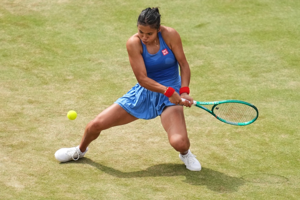 Raducanu seemed to be struggling with a leg injury (AP)
