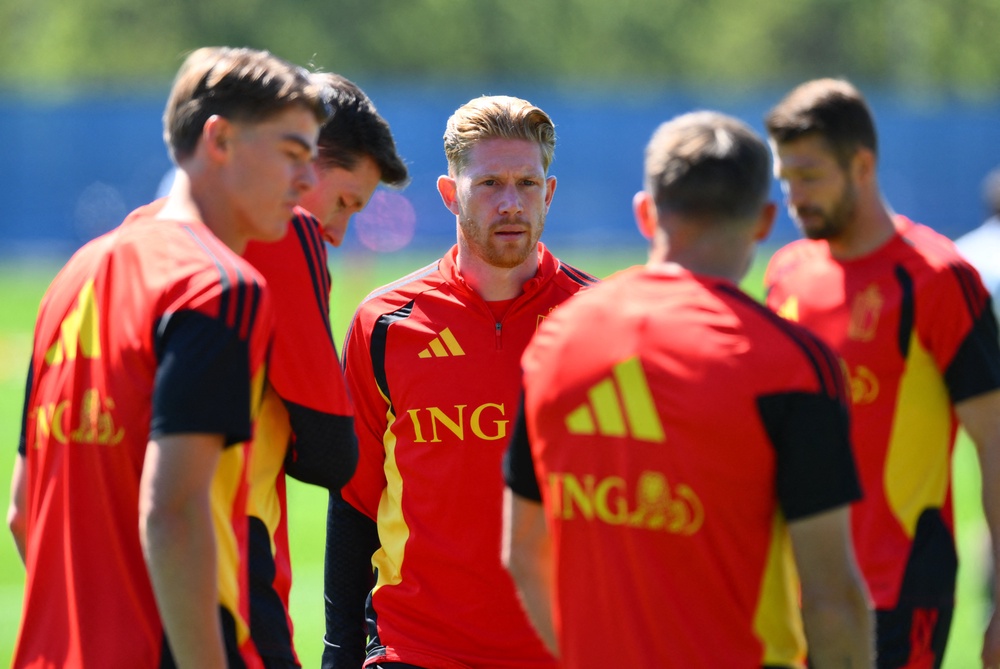 Belgium's Kevin De Bruyne during training (Reuters)