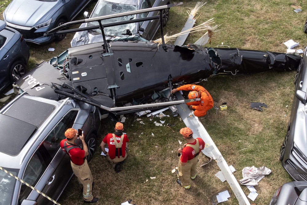 Six people died in a helicopter crash in Rio de Janeiro, Brazil, Sunday morning (AFP/Getty)