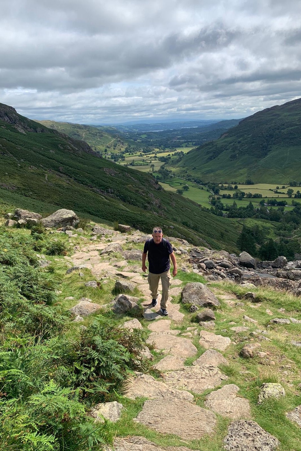 Bill hiking the Stickle Tarn trail (Vicki Walker)