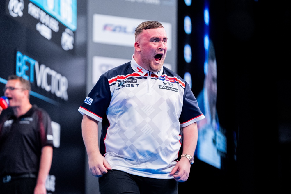 Littler was fired up as England beat the Netherlands (Getty)