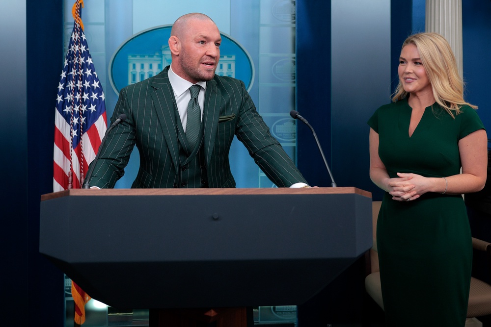 Conor McGregor speaking at the White House in 2025 (Getty)