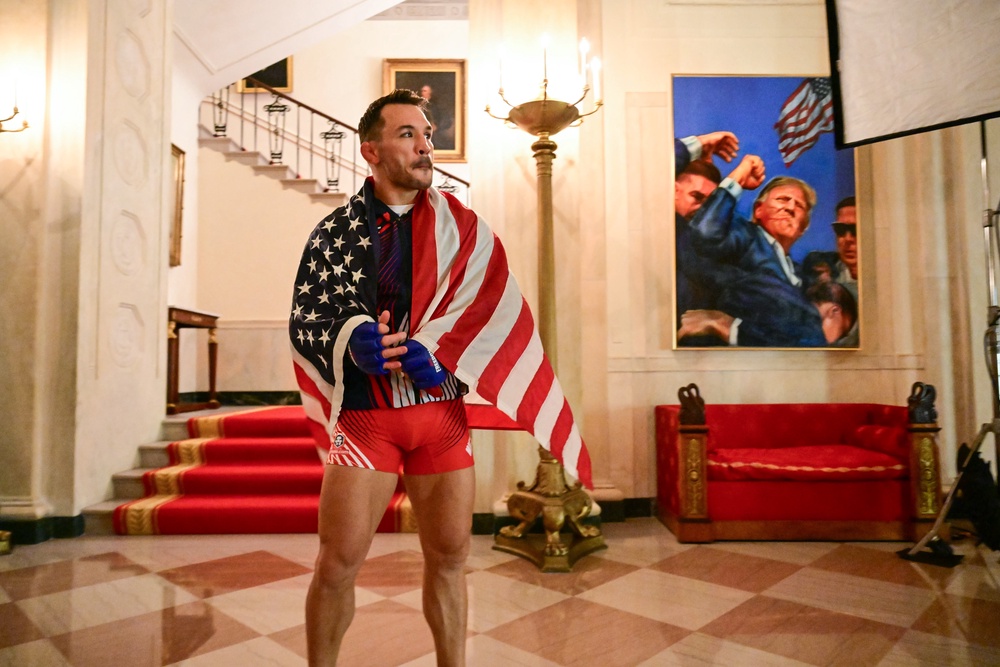 Michael Chandler makes his entrance (AP)
