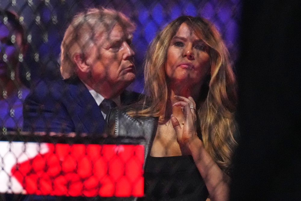 President Trump was joined by Melania ringside at the unprecedented boxing event (AP)