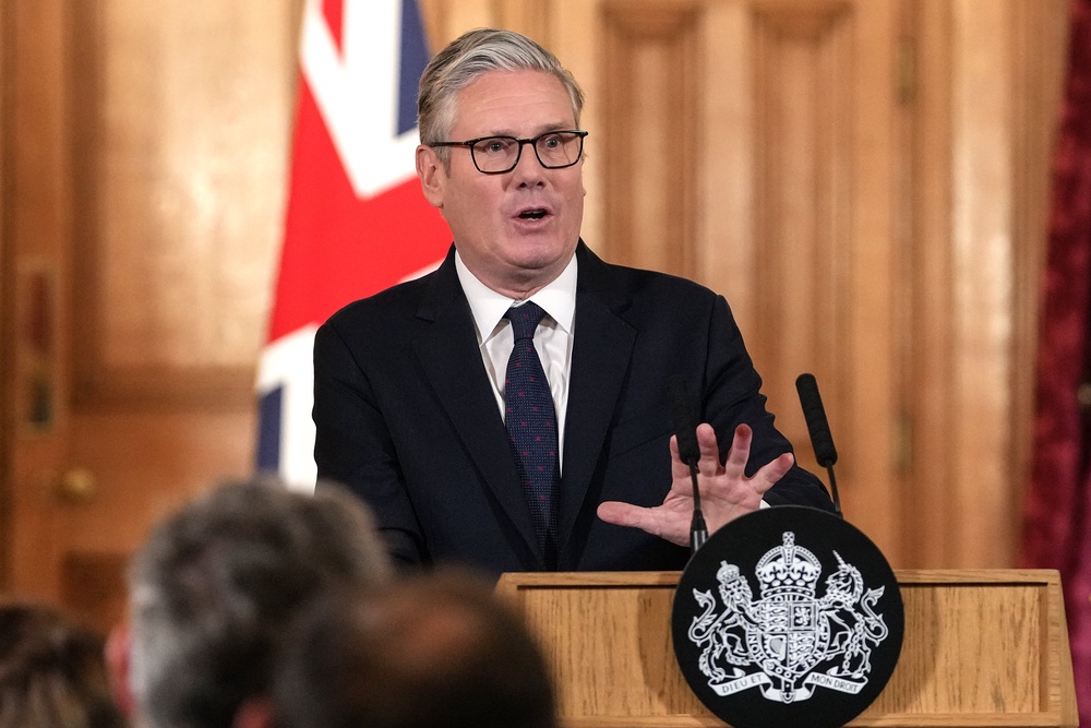 Sir Keir Starmer making the announcement on Monday morning (PA)