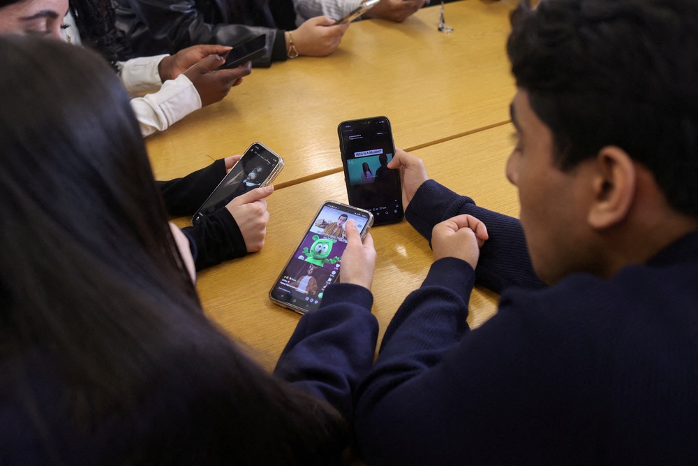 Many young people engage with news and politics on social media, according to Full Fact (Reuters)