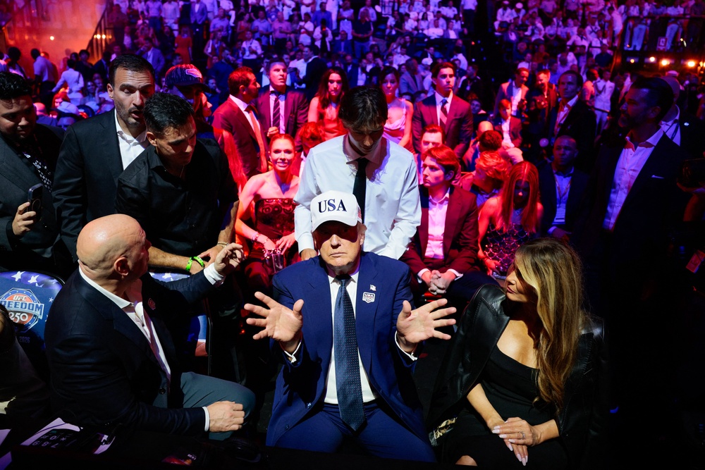Trump celebrated his 80th birthday with a UFC fight at the White House (AFP/Getty)