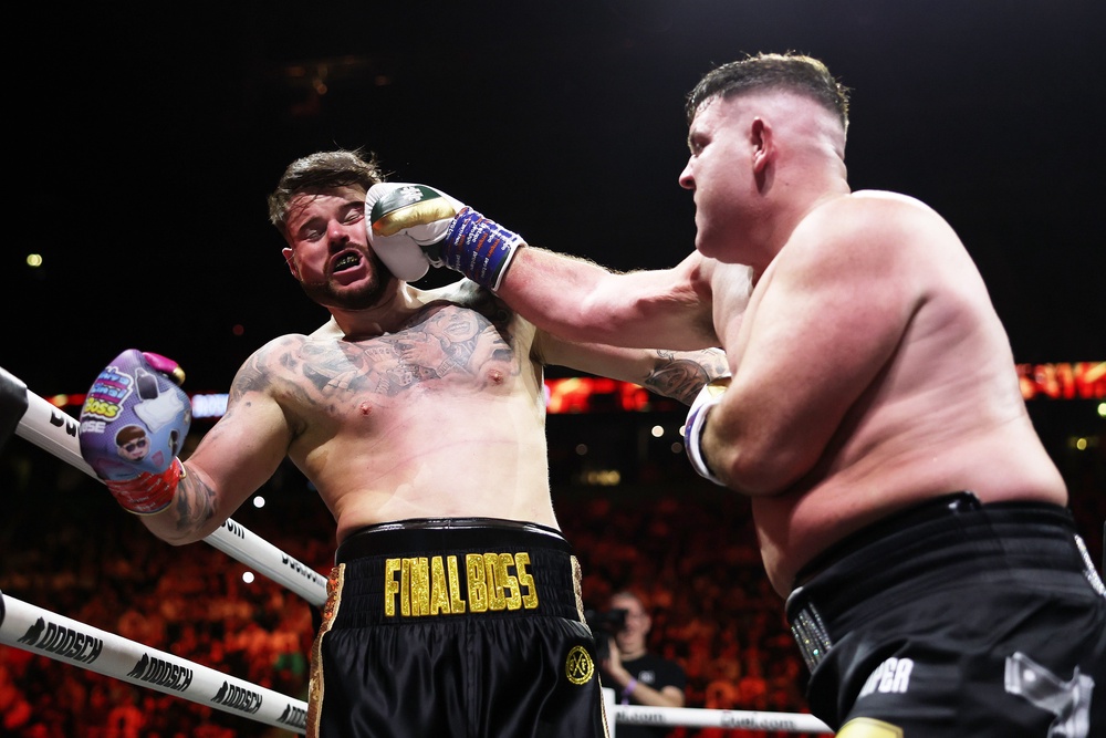 Ibiza Final Boss gets cracked by a punch from Jordan McCann (Getty)