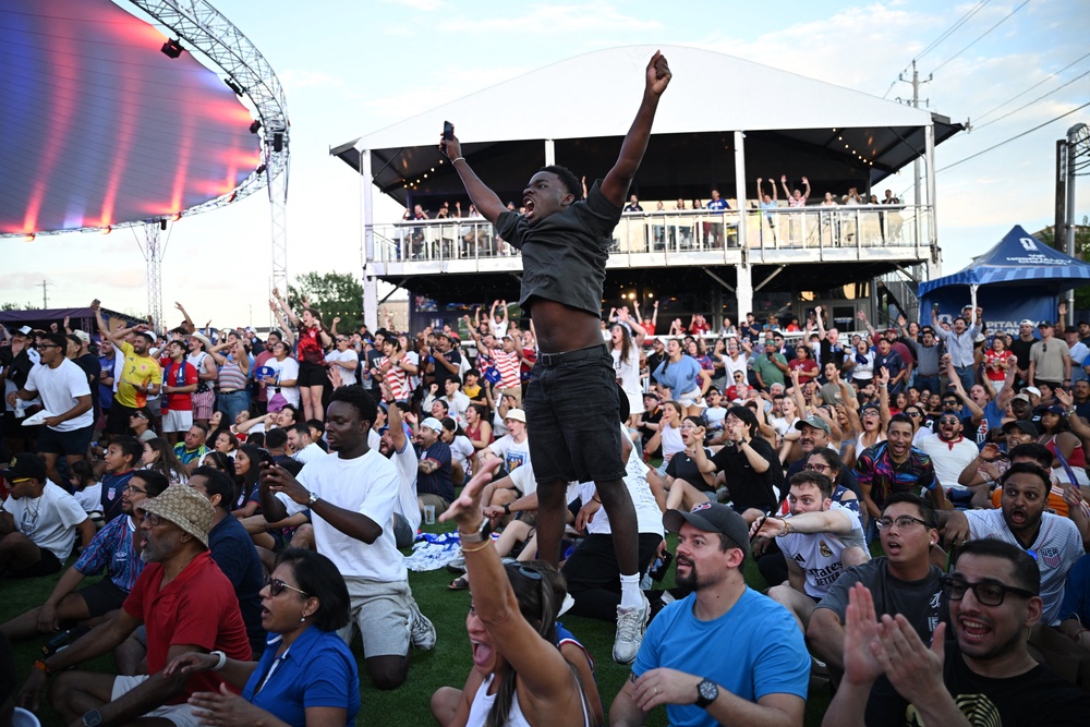 Fans celebrated in Houston as the USA beat Paraguay in their World Cup opener (Reuters)