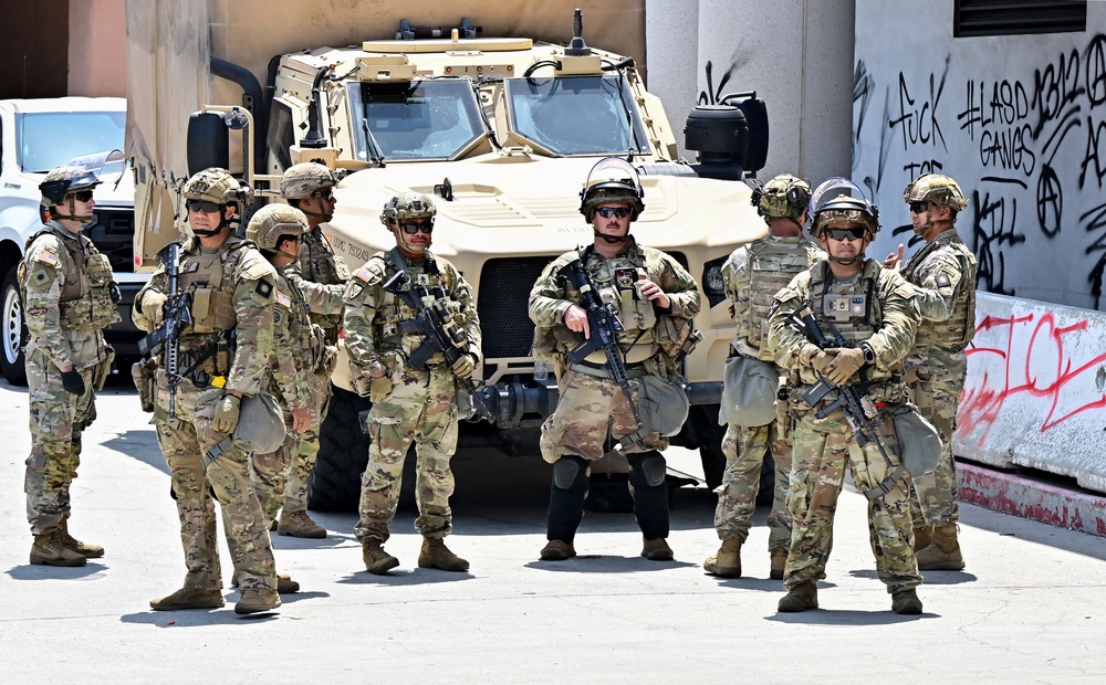 National Guard troops were deployed to Los Angeles to support federal law enforcement agents and defend federal buildings during protests against the Trump administration’s agenda (AFP/Getty)
