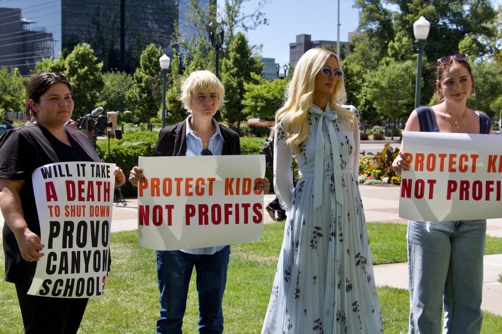 Paris Hilton appears alongside fellow survivors of residential teen treatment camps amid her campaign against such facilities (Copyright 2026 The Associated Press. All rights reserved)
