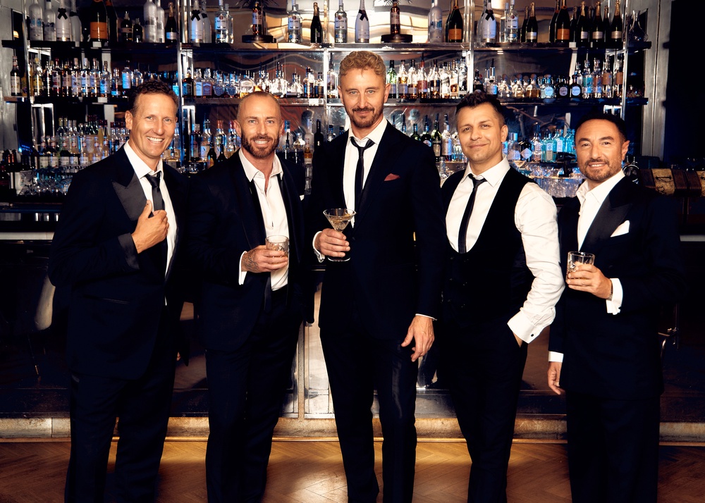 Brendan Cole, James Jordan, Ian Waite, Pasha Kovalev and Vincent Simone, the former Strictly dancers who feature in Vegas - After Hours (PA)
