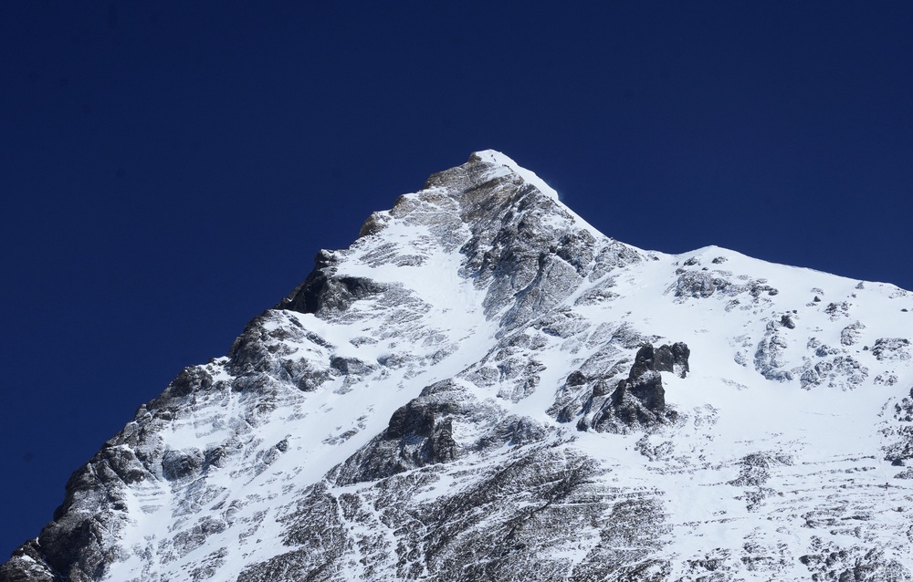 Climbers are seen heading towards the summit of Everest on 21 May (Reuters)