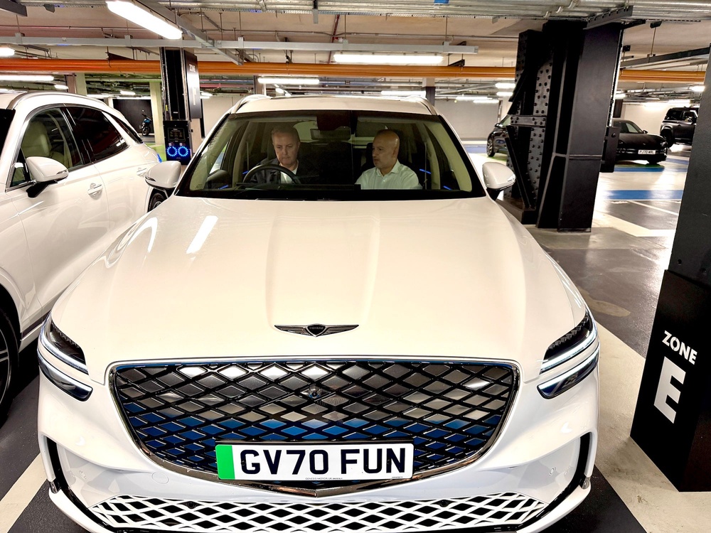 The Genesis handover is 'as you like it'. It could have been at home, but I chose the car park below the Genesis Studio at Battersea Power Station (Steve Fowler)