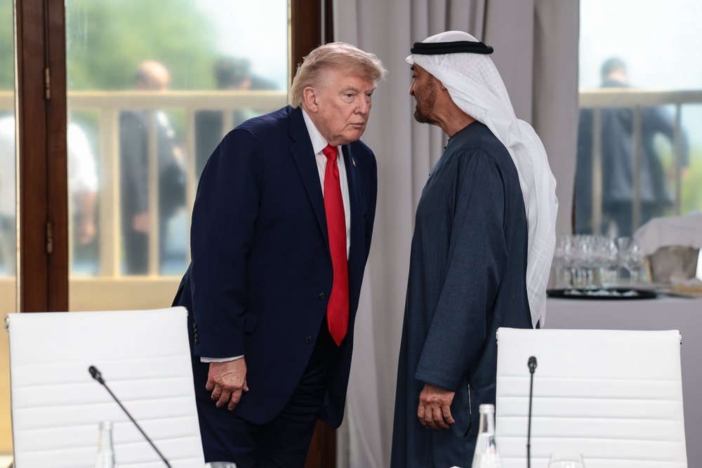 Donald Trump speaks with the President of the United Arab Emirates (UAE) on Tuesday (Getty)