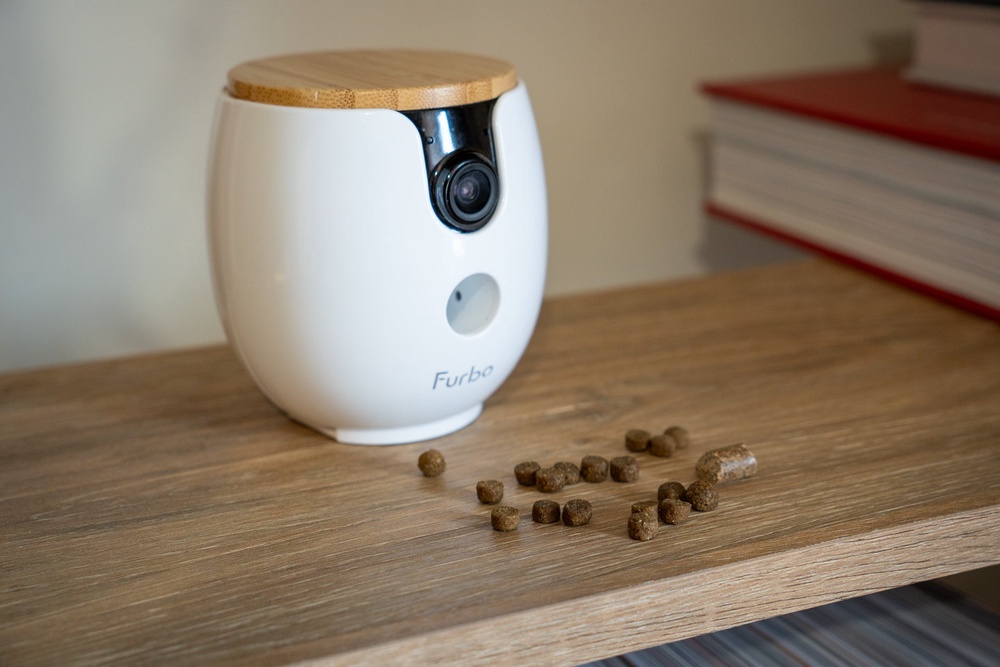 Only a few small treats can be inserted into the Furbo Mini 360 (Alistair Charlton / The Independent)