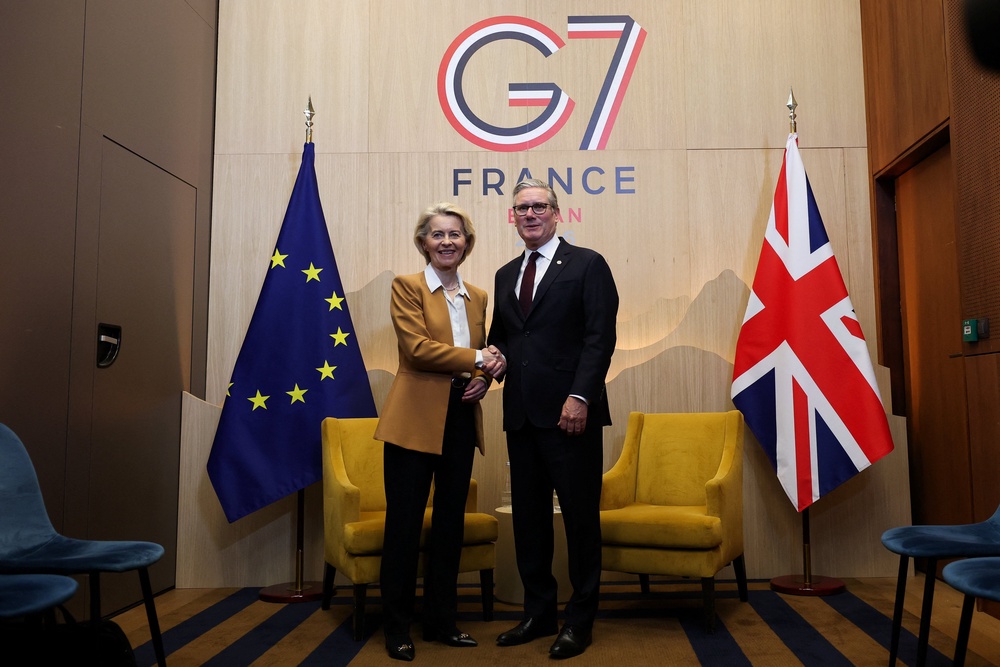 The prime minister was engaged in discussions with top EU officials earlier this month as he attended the G7 summit in France (Reuters)