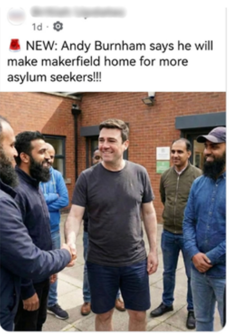Full Fact identified an AI-generated photo of Andy Burnham that was circulating on Facebook (Full Fact)