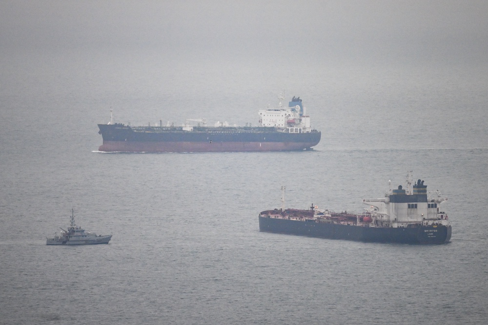 Royal Marine commandos and officers from the National Crime Agency (NCA) seized the tanker Smyrtos in the Channel early on Sunday in the first UK-led operation to capture a sanctioned vessel and it has since been formally prevented from leaving the UK (Getty)