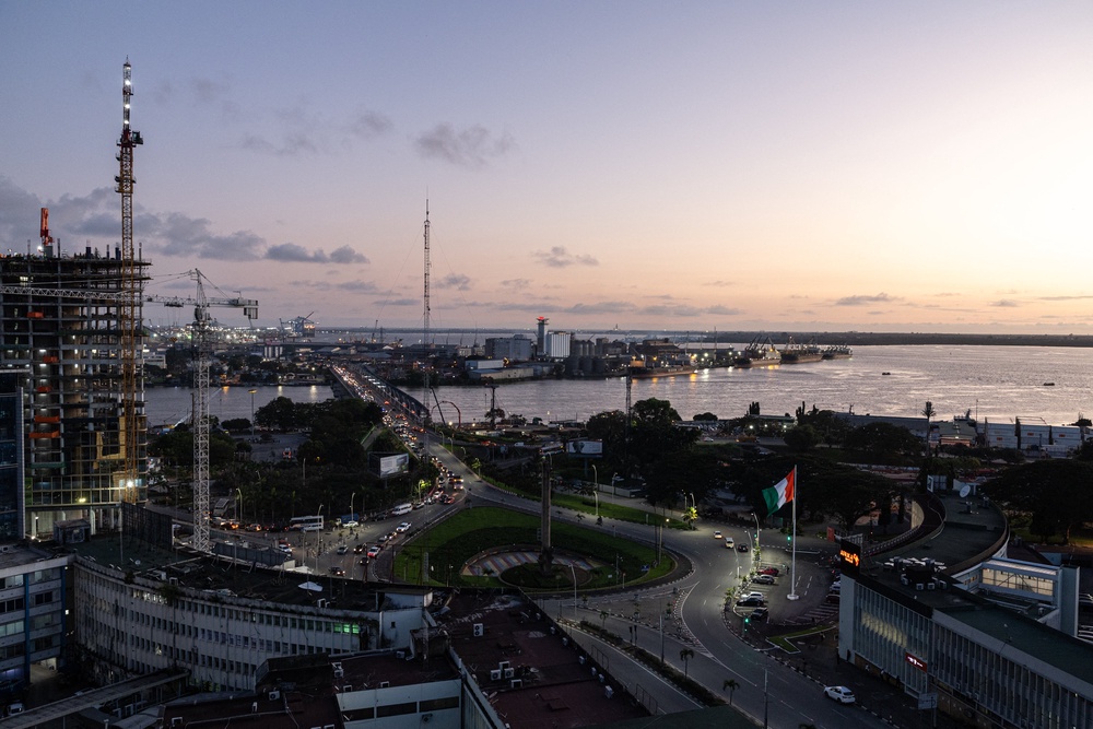 A general view of roads leading up to the port of Abidjan, which is the commercial hub of Côte d'Ivoire (AFP/Getty)