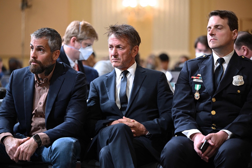 At the hearings, Penn said he was attending as ‘just another citizen’ to observe and see if justice would be served (Mandel Egan/AFP via Getty Images)