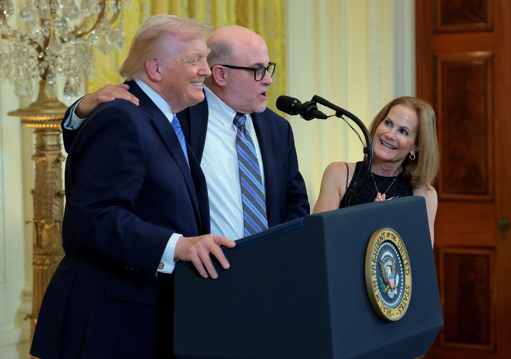 Mark Levin is one of the war's biggest backers in right-leaning punditry, and appeared at the White House last year (Getty)