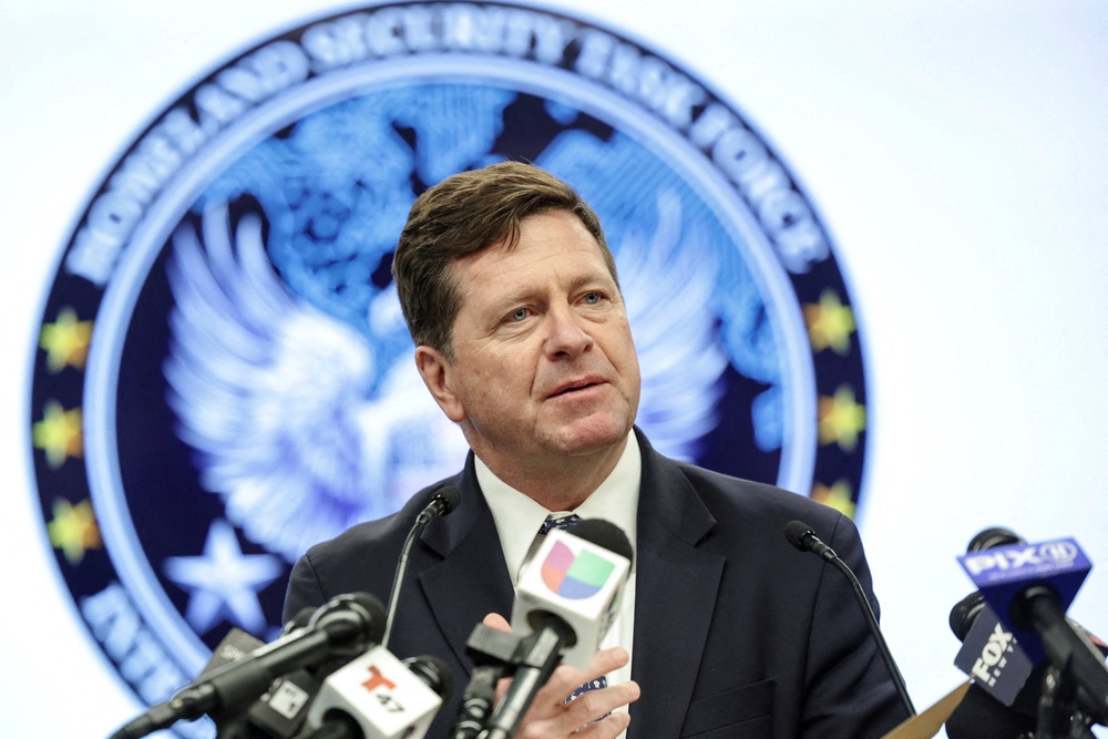 Jay Clayton, United States Attorney for the Southern District of New York, speaks during a press conference in New York City (Reuters)