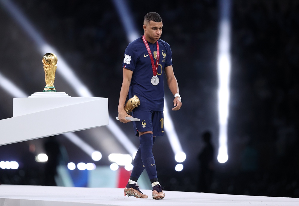 Mbappe won the Golden Boot in the 2022 World Cup but France lost in the final via a penalty shootout against Argentina (Getty)